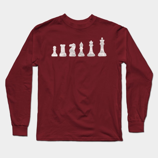 CHESS BOARD GAME SKILL SHATRANJ Long Sleeve T-Shirt by Lin Watchorn 